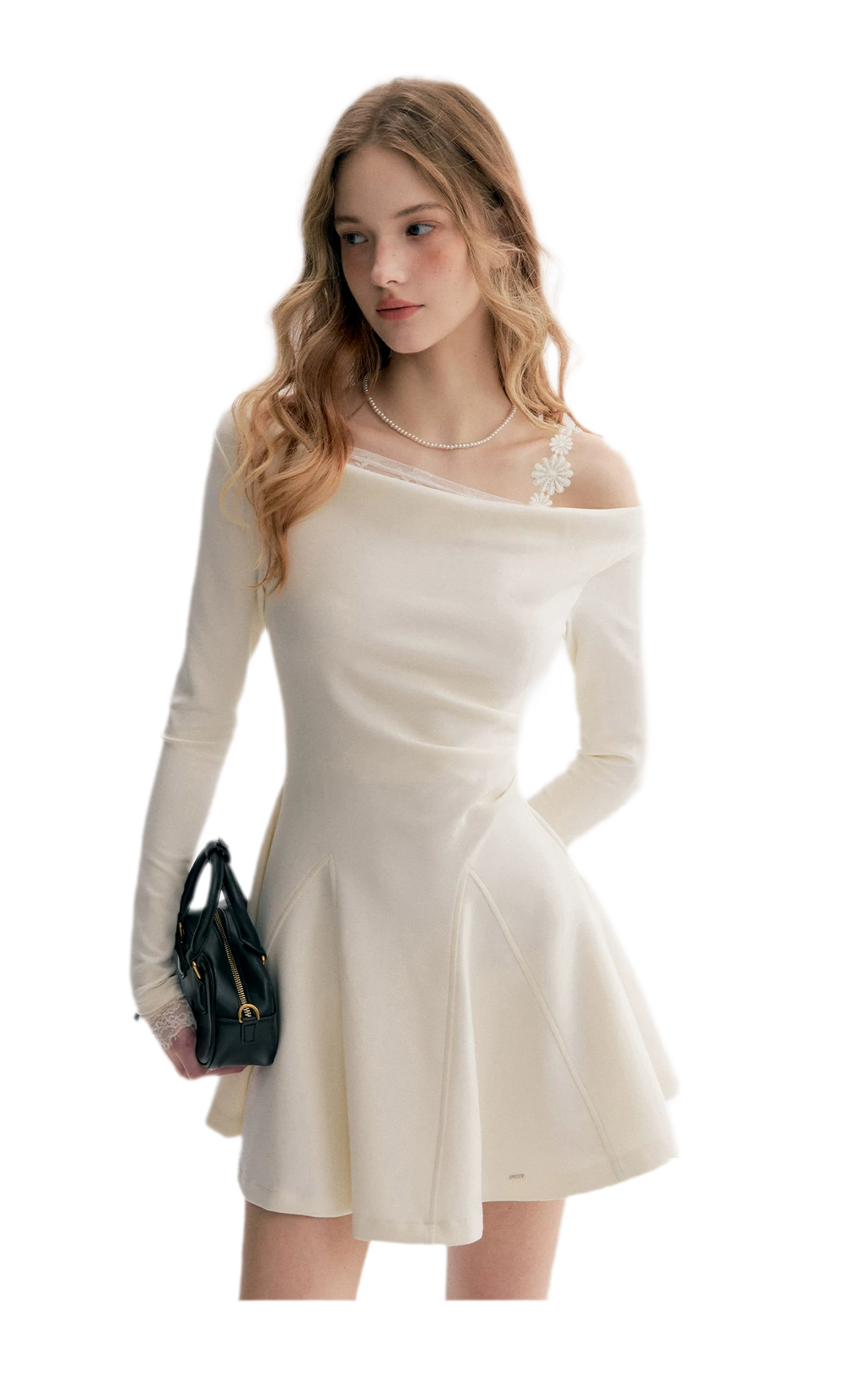Daisy Lace One-Shoulder Dress