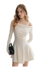 Daisy Lace One-Shoulder Dress