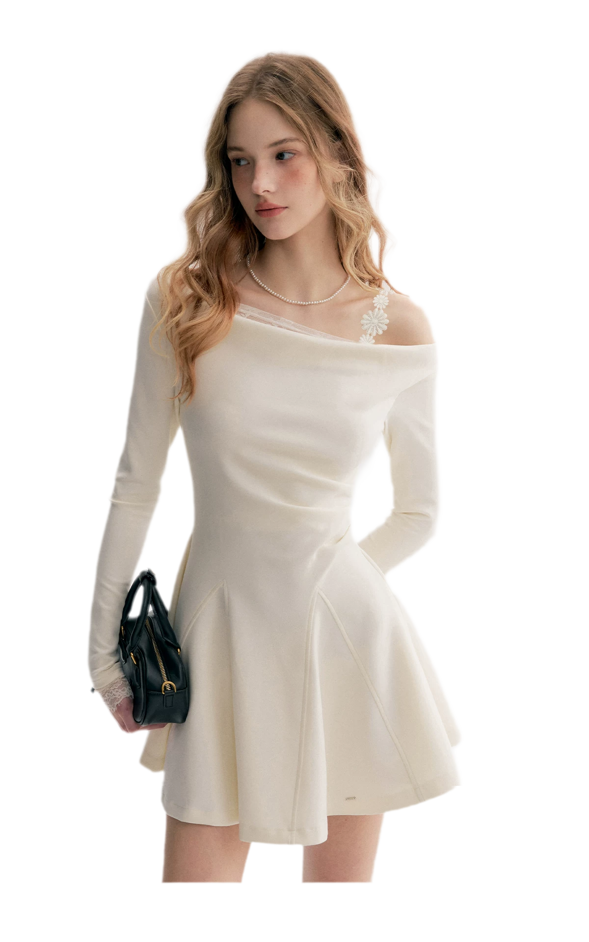 Daisy Lace One-Shoulder Dress