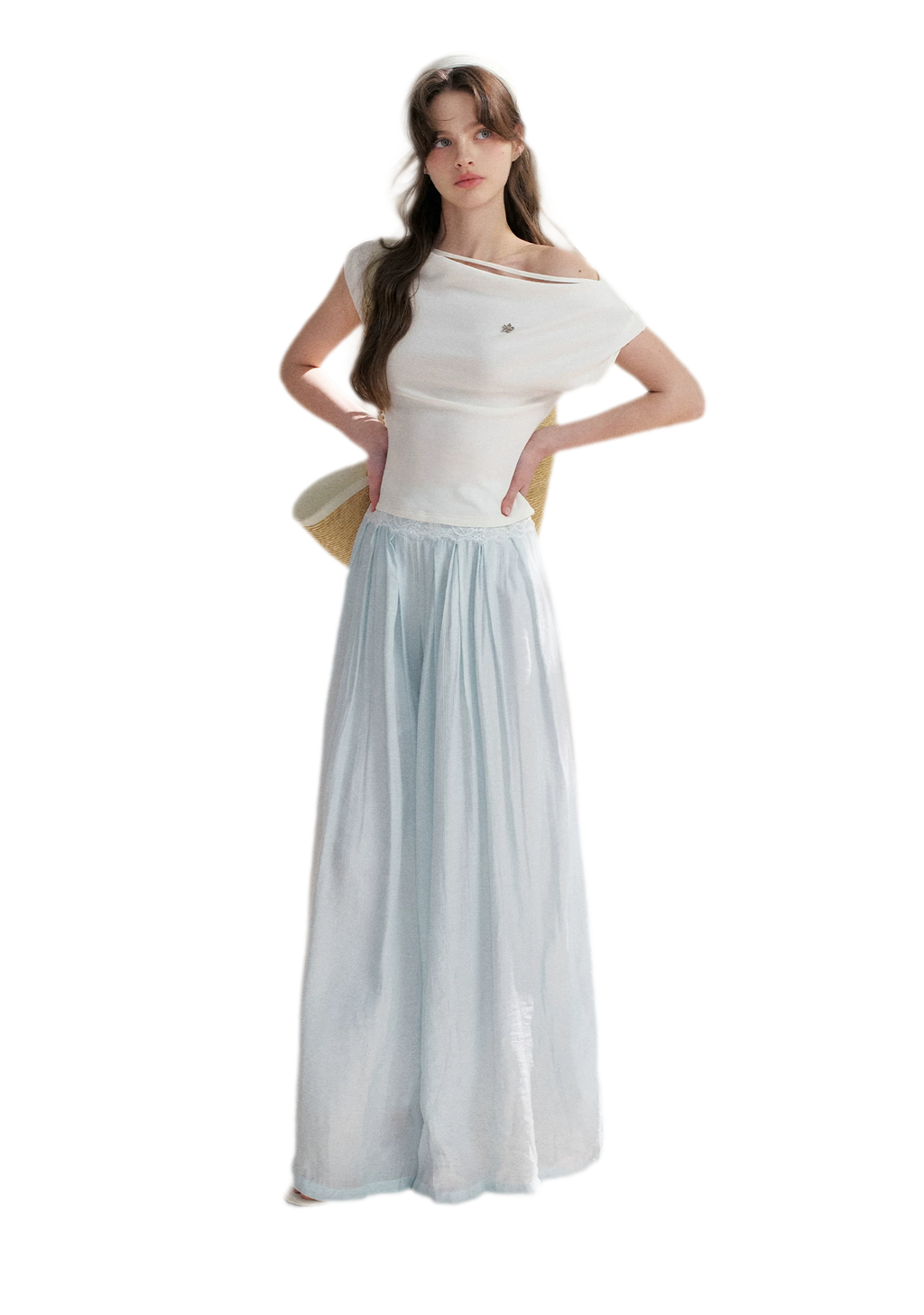 Pleated Wide-Leg Pants