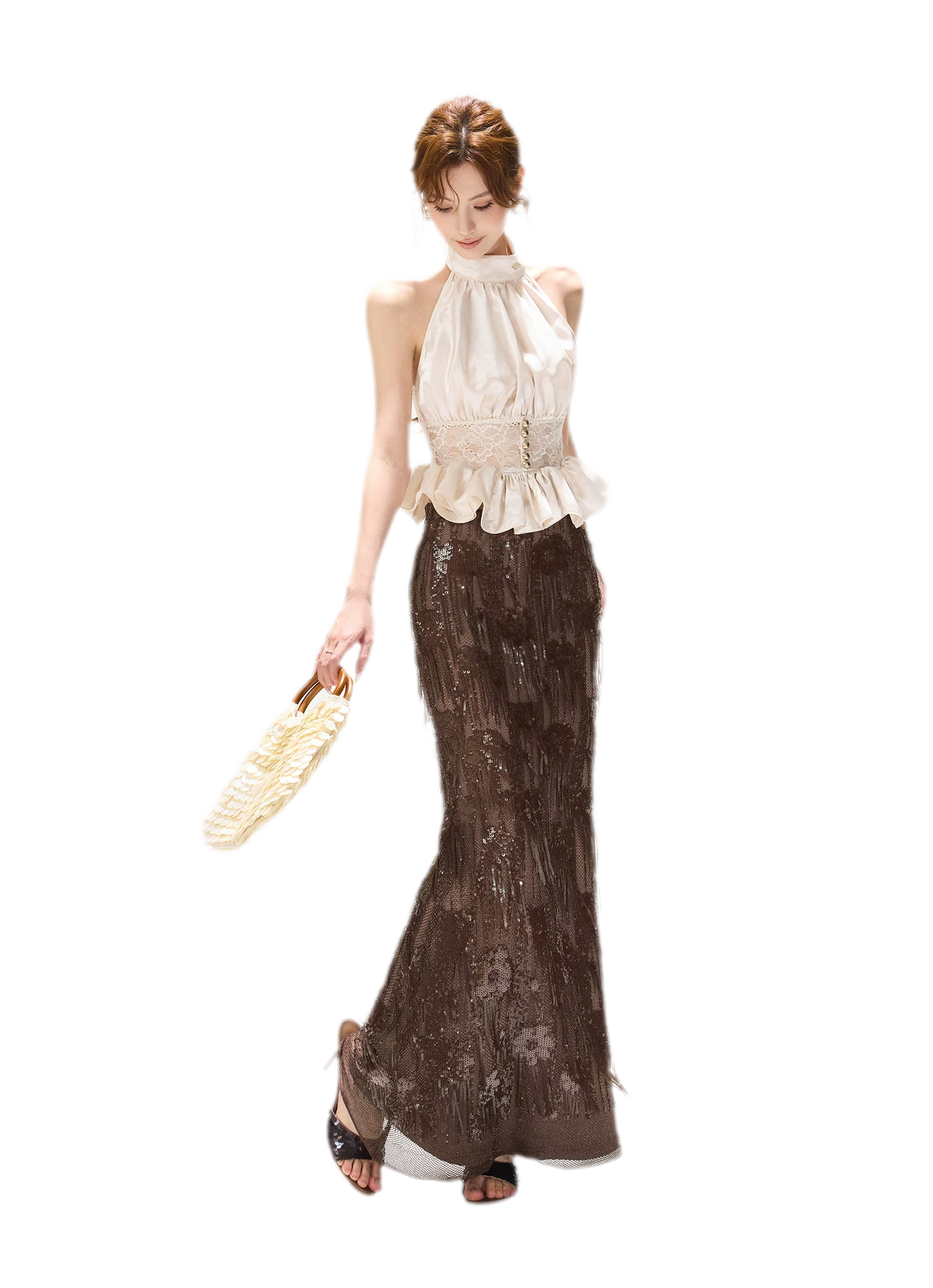 Vintage Sequin Tassel Skirt