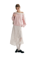 Balletcore Lace Collar Sweatshirt