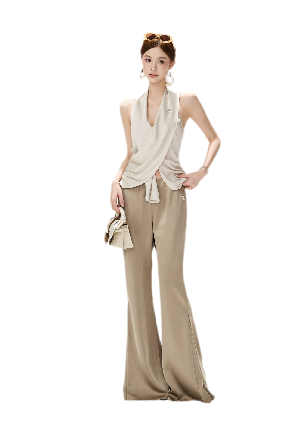 Satin Drape Flared Pants