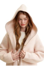 Soft Wool Hooded Jacket