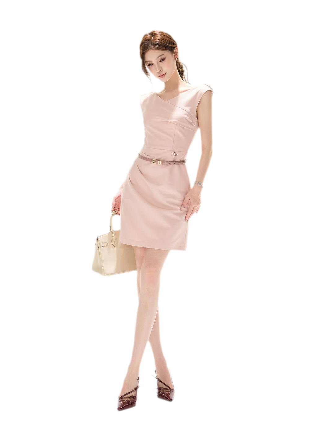 V-Neck Fishtail Mini Dress