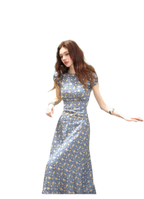 Blue Floral Tencel Dress