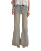 Five-Petal Sequin Flare Jeans