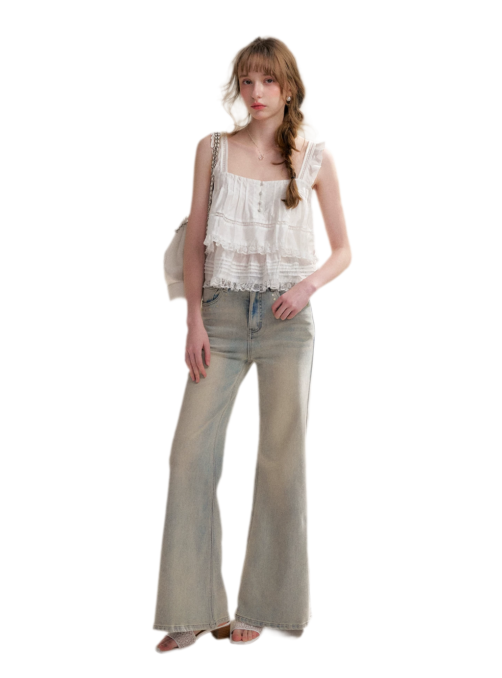 Lace Edge Camisole and Skirt Set
