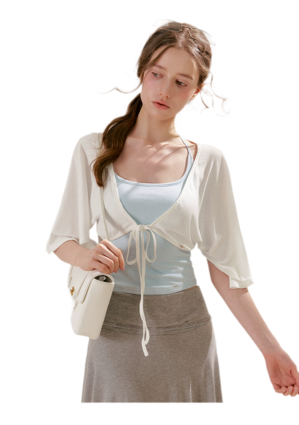 Airy Cloud U-Neck Vest & Batwing