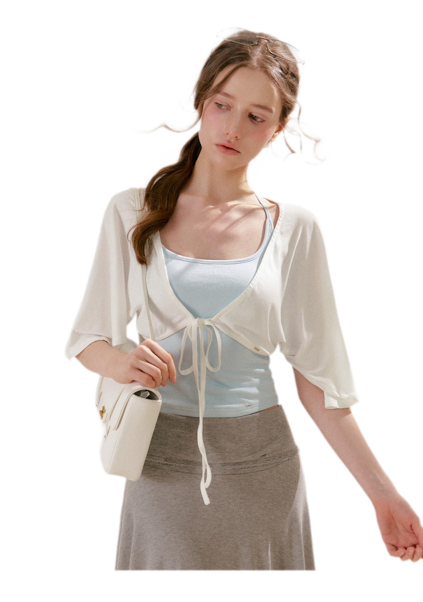 Airy Cloud U-Neck Vest & Batwing