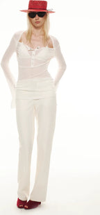 Tencel Wool Semi-Sheer Textured Top