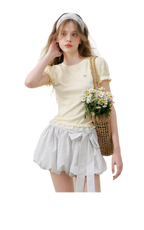 Bow Tie Elastic Waist Casual Shorts