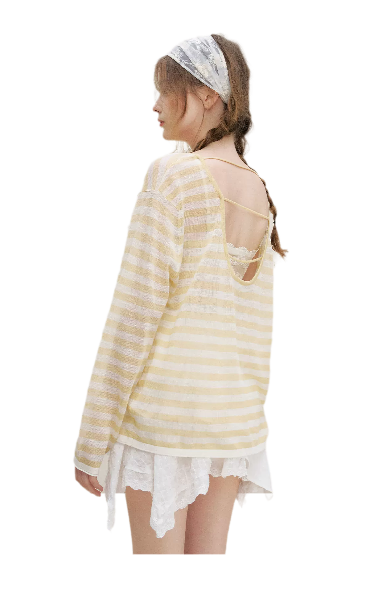 Striped Open-Back Cover-Up
