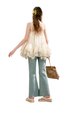 Lace Trim Flare Jeans