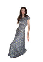 Blue Floral Tencel Dress
