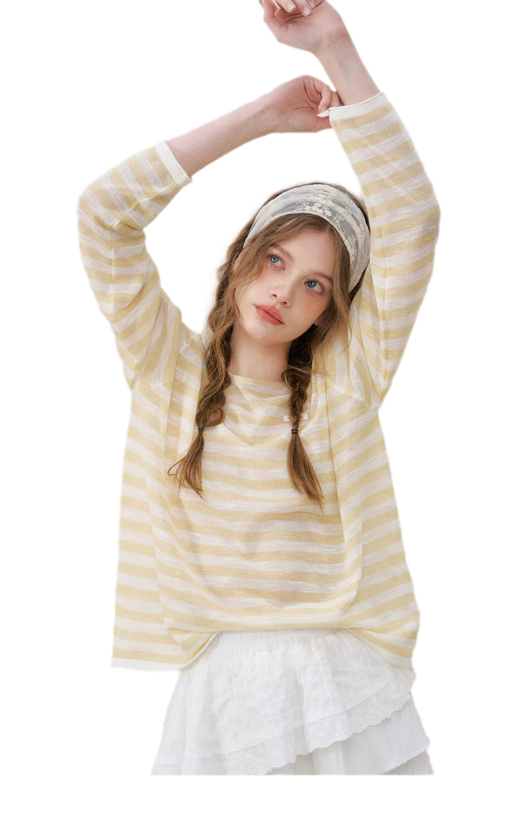 Striped Open-Back Cardigan