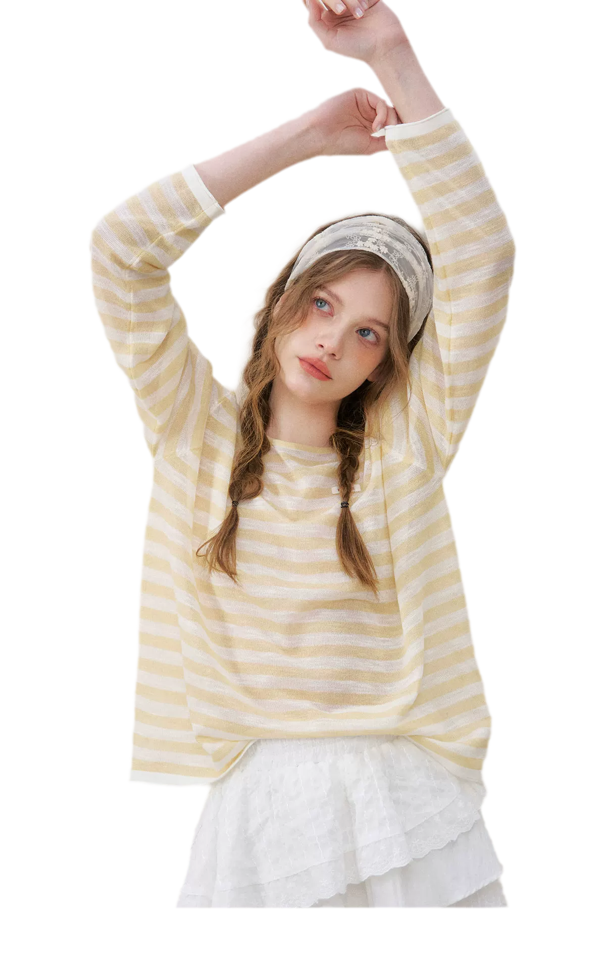 Striped Open-Back Cardigan