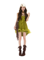 Ruffled Halter Chiffon Dress