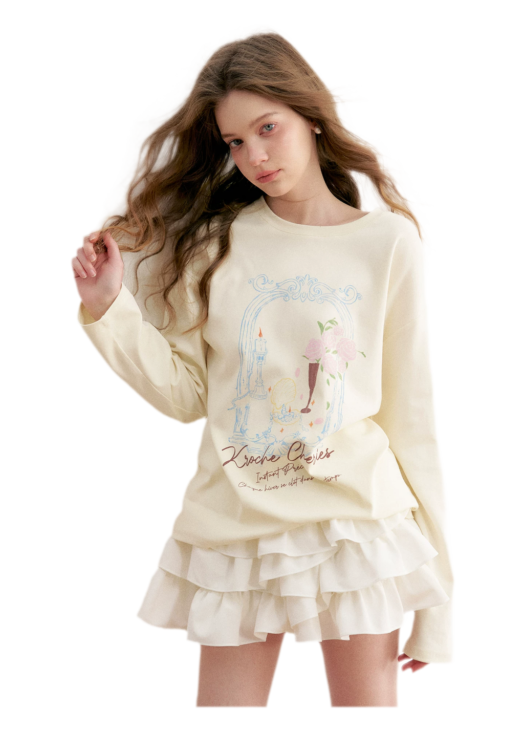 Irregular Cloud White A-line Skirt