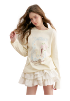 Irregular Cloud White A-line Skirt
