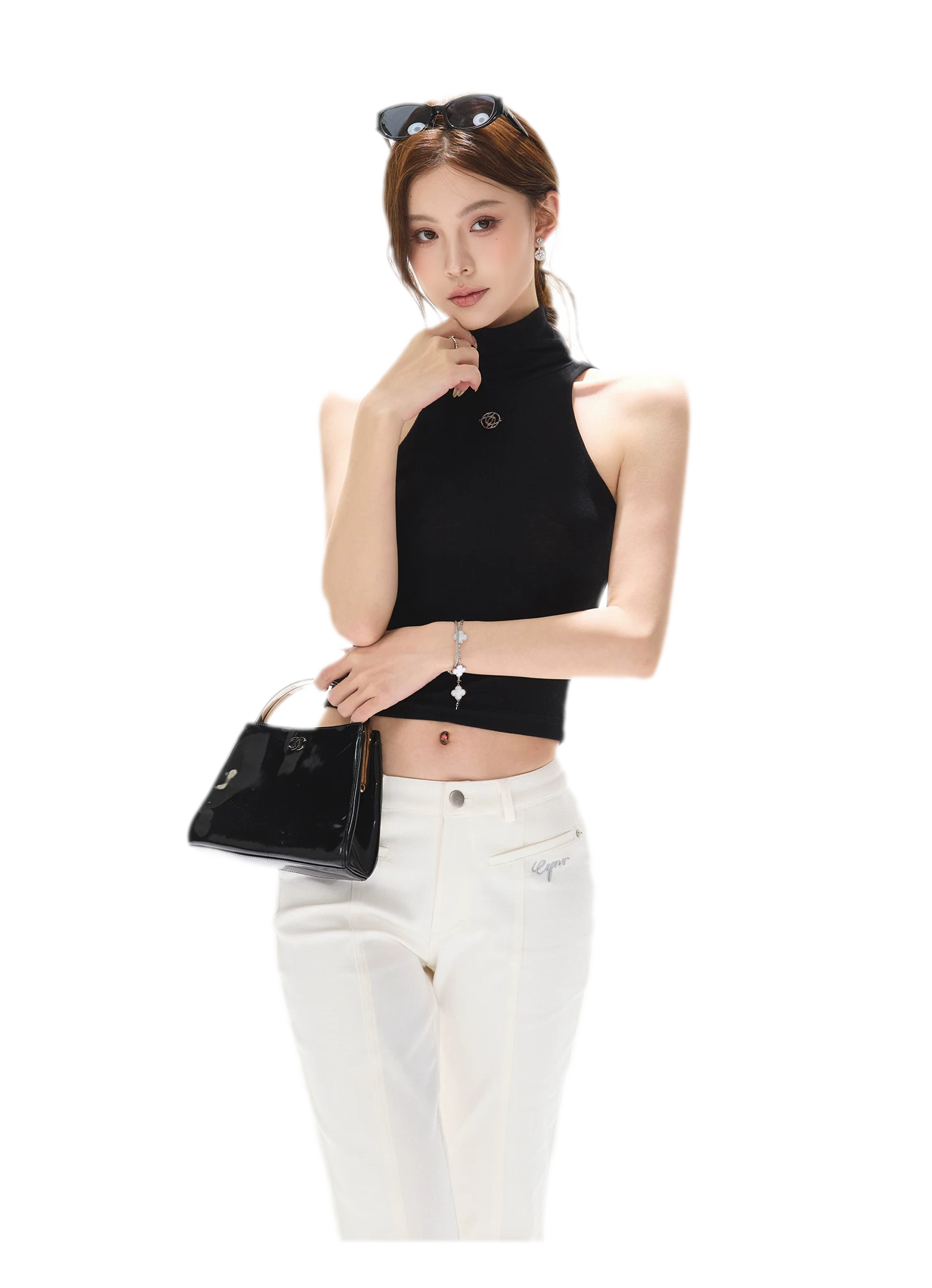 Cutout High Neck Tank