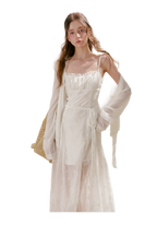 French Embroidered A-line Dress