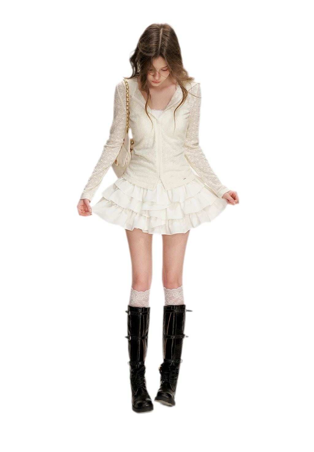 Textured Hooded Knit Cardigan