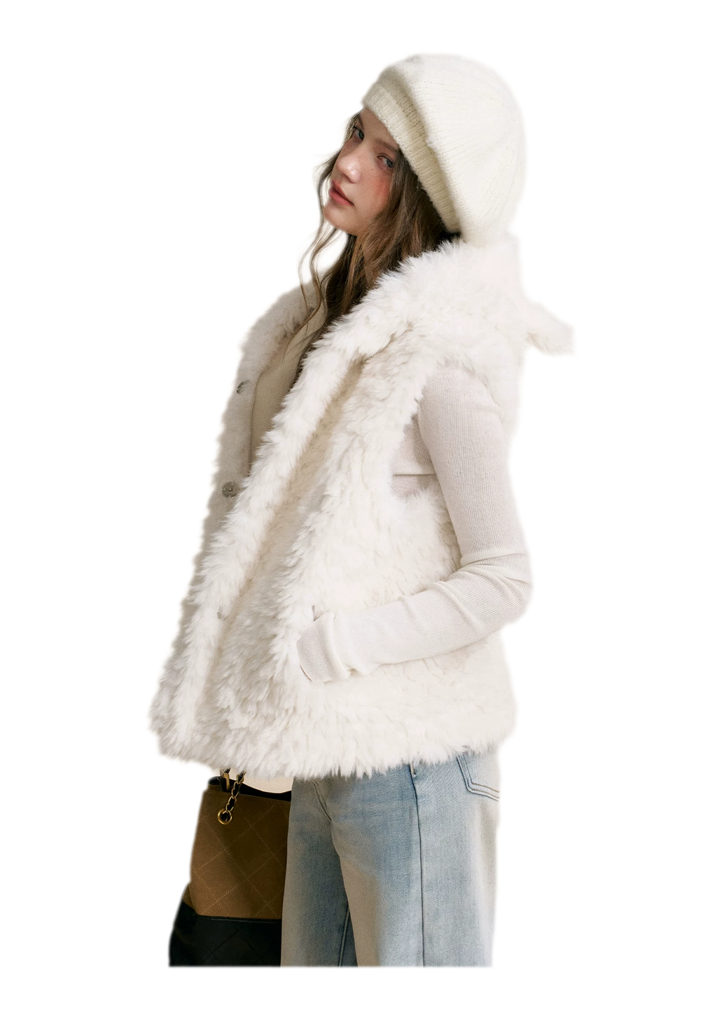 Bear Fleece Hooded Vest