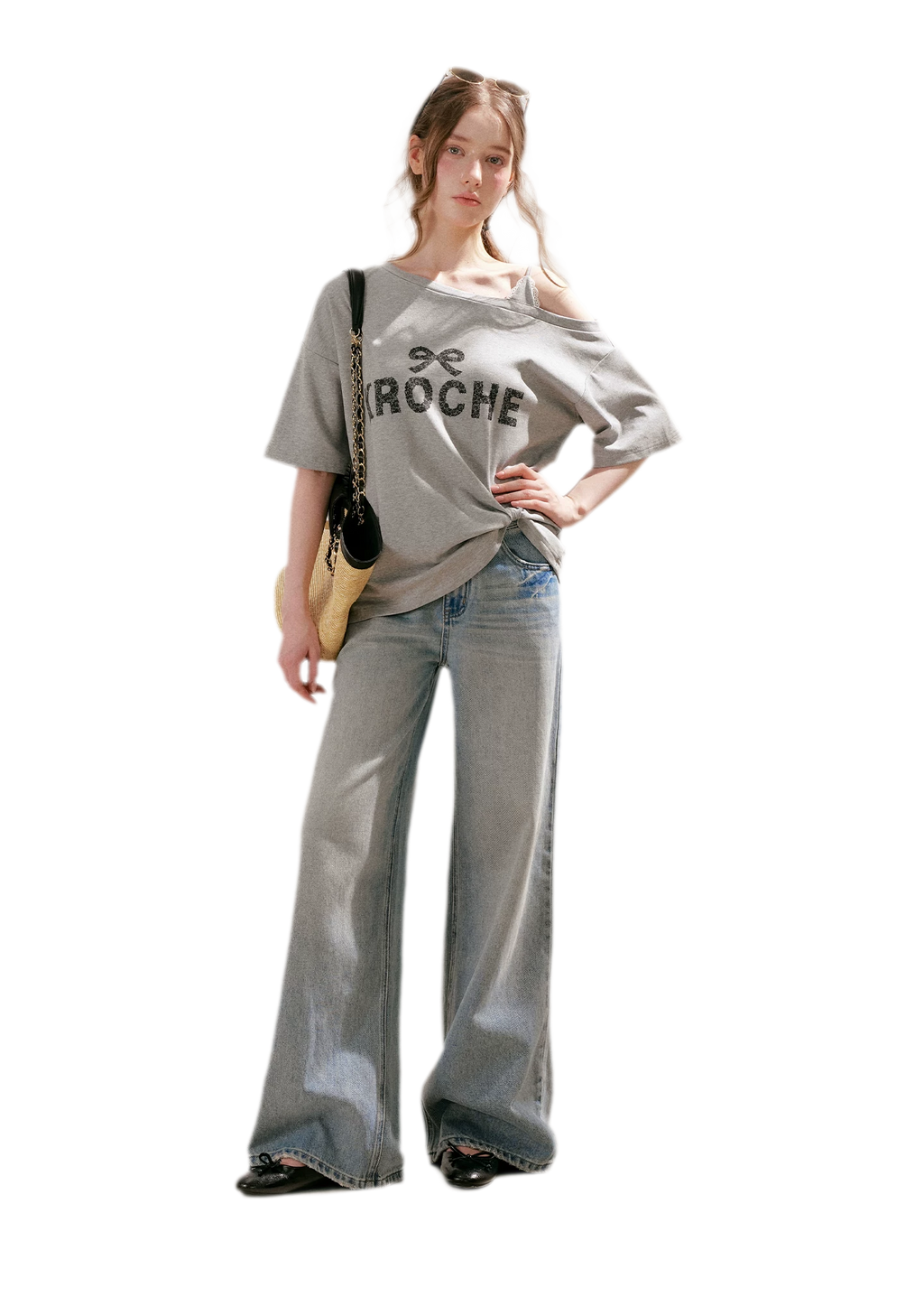 Off-Shoulder Logo T-Shirt