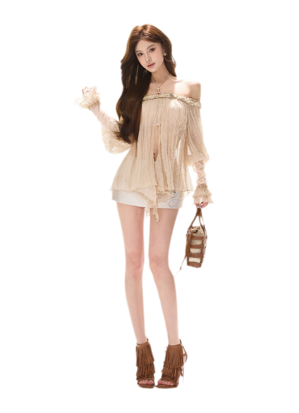 Embellished Satin Mini Skort