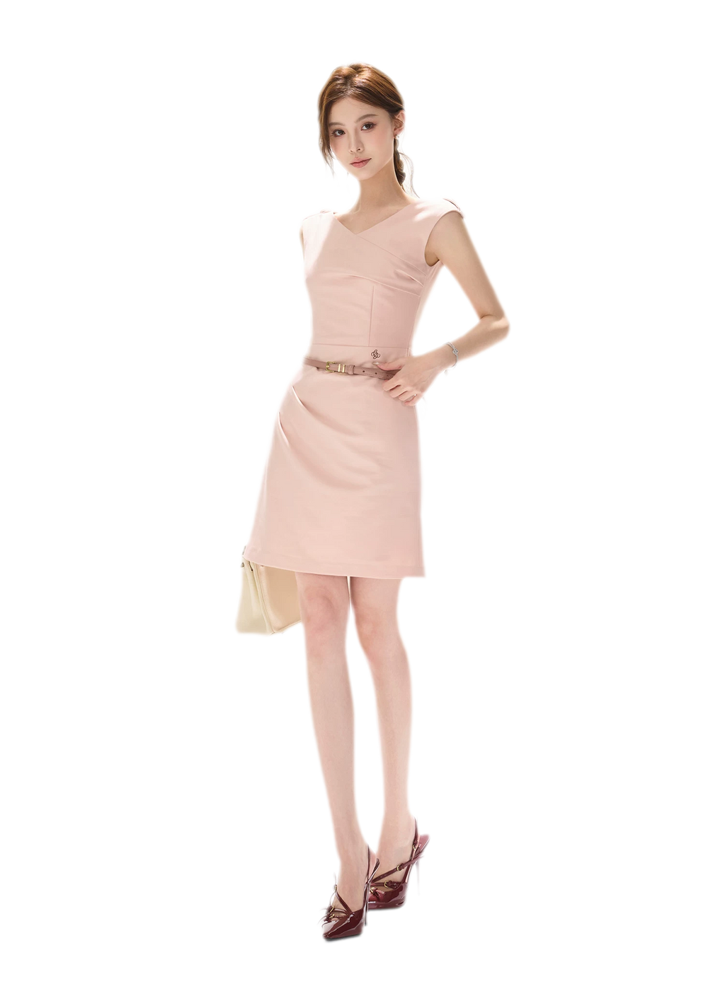 V-Neck Fishtail Mini Dress