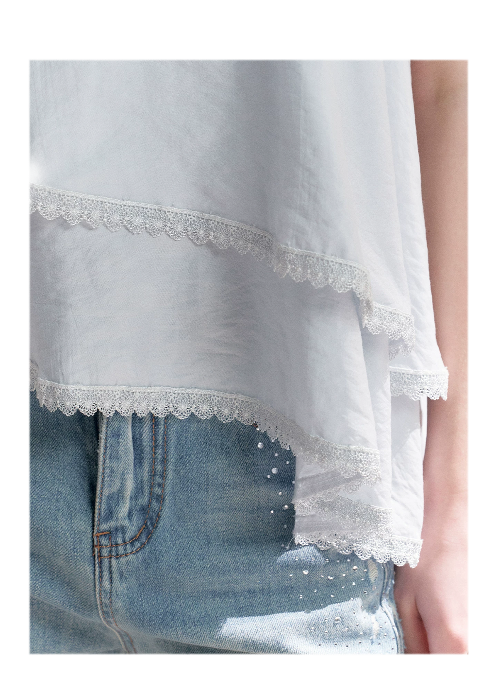Asymmetrical Lace V-Neck Camisole
