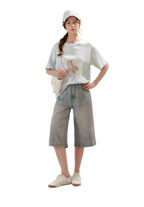 Rhinestone Floral Denim Culottes