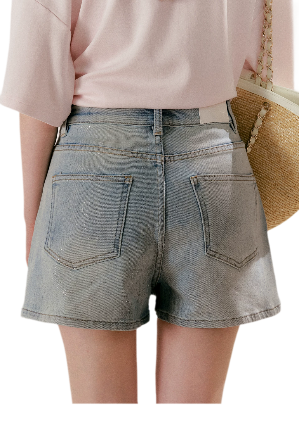 Shiny Denim A-line Skirt
