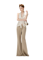 Satin Drape Flared Pants