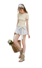 Bow Tie Elastic Waist Casual Shorts