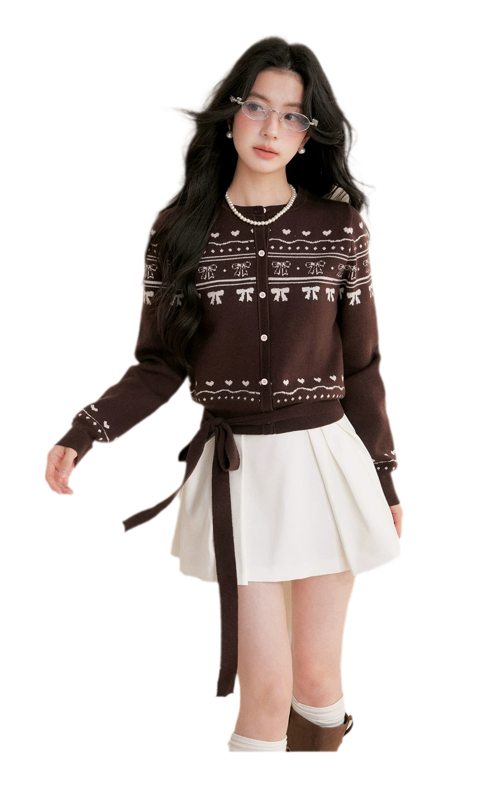 Fair Isle Tie Cardigan
