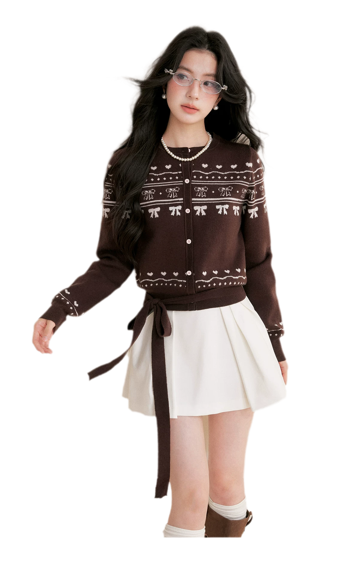Fair Isle Tie Cardigan
