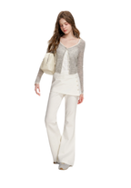 Alpaca Trim Cropped Cardigan