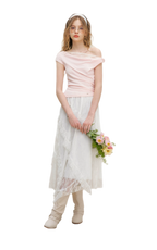 Asymmetric Lace Short Sleeve T-Shirt