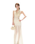 Golden Sun Halter Dress