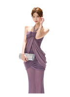 Mist Purple Mesh Fishtail Skirt