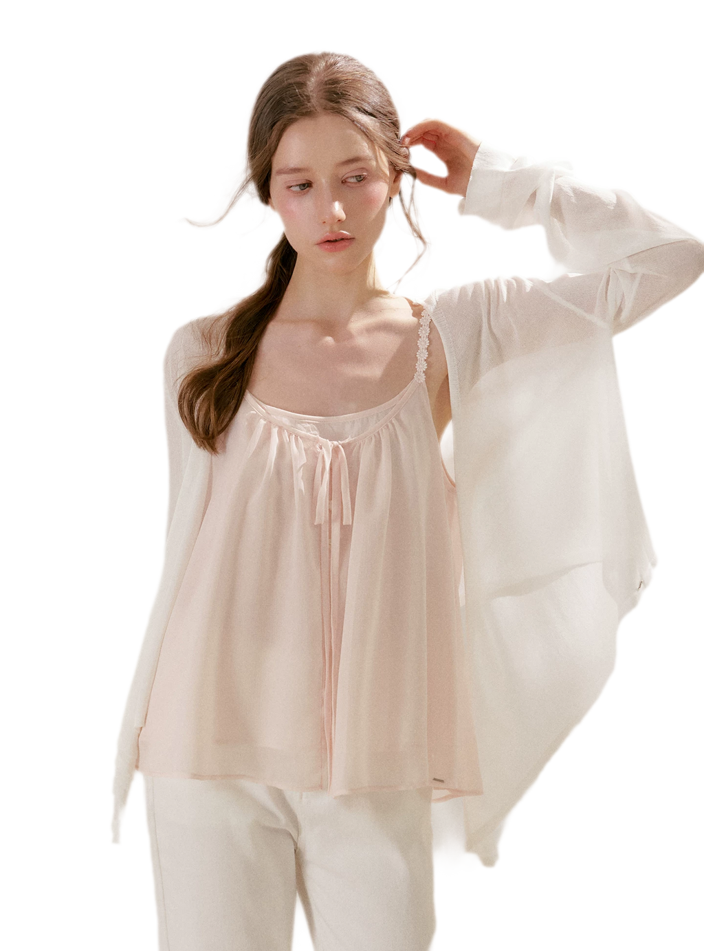 French Holiday Chiffon Top