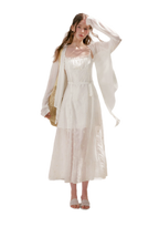 French Embroidered A-line Dress