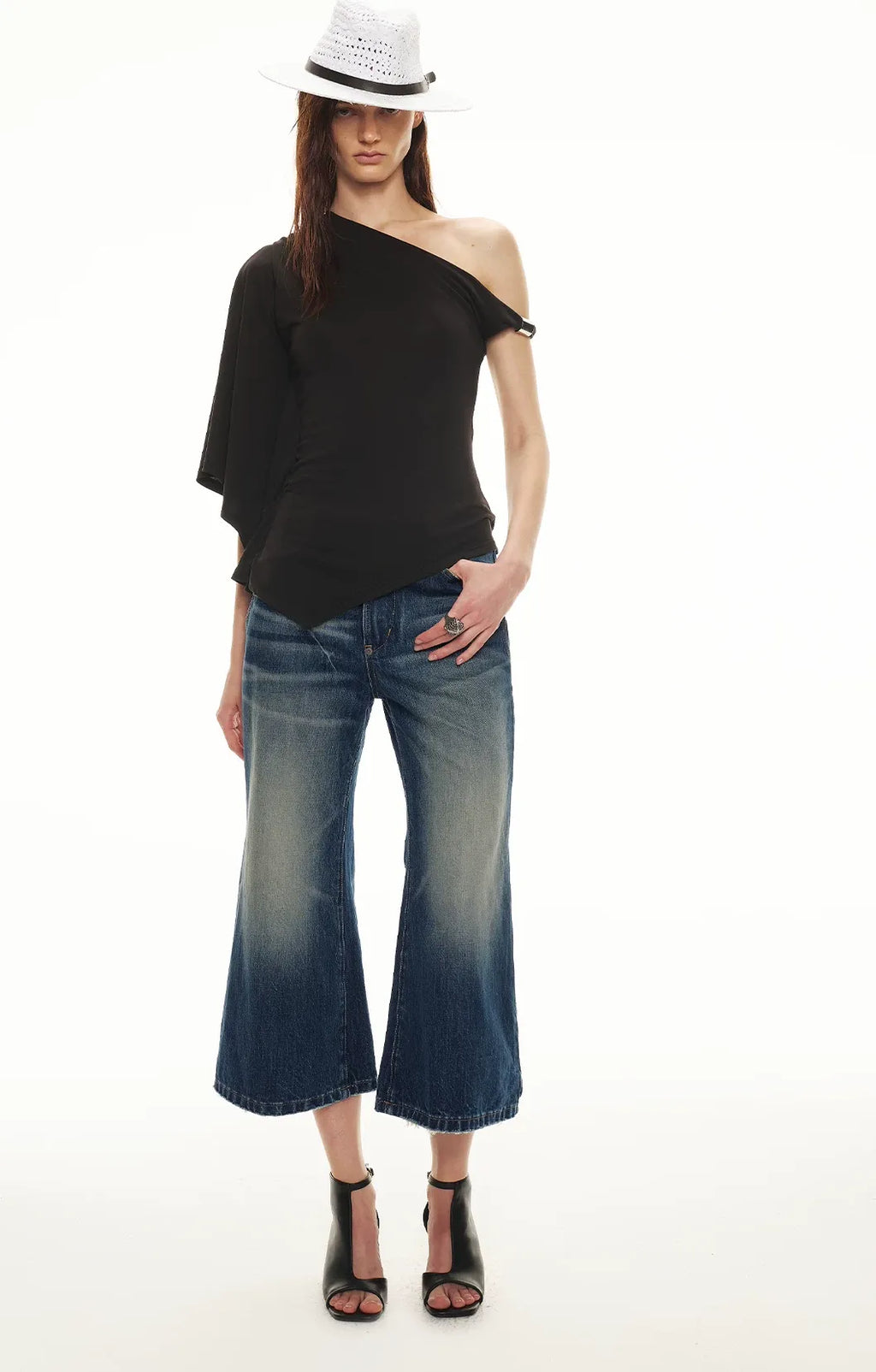 Modal Asymmetrical Single-Shoulder Top