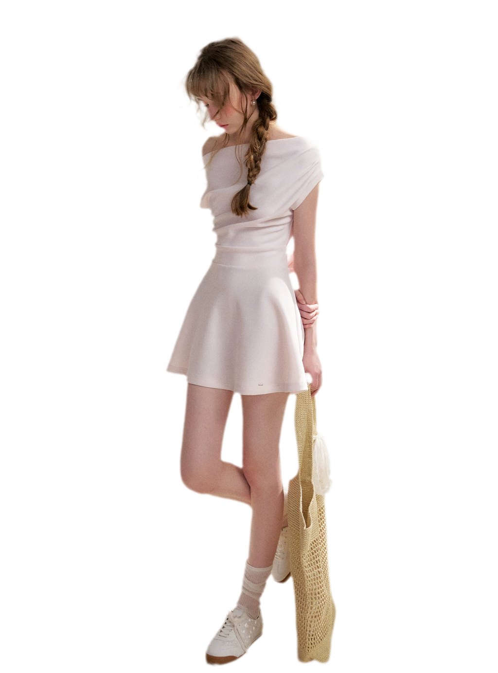 Romantic French Off-Shoulder Short Dress