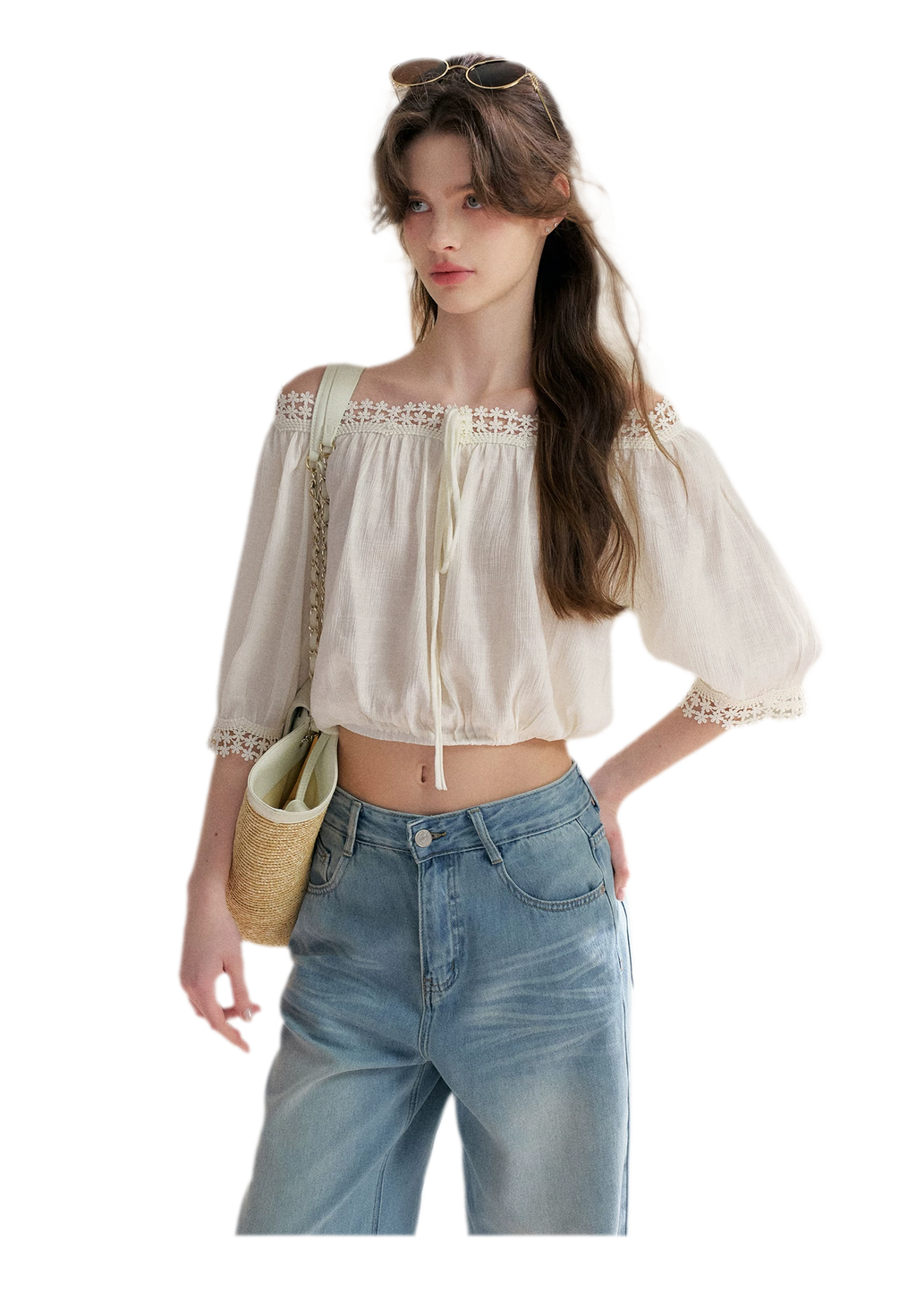 Lace Off-Shoulder Top & Skirt Set