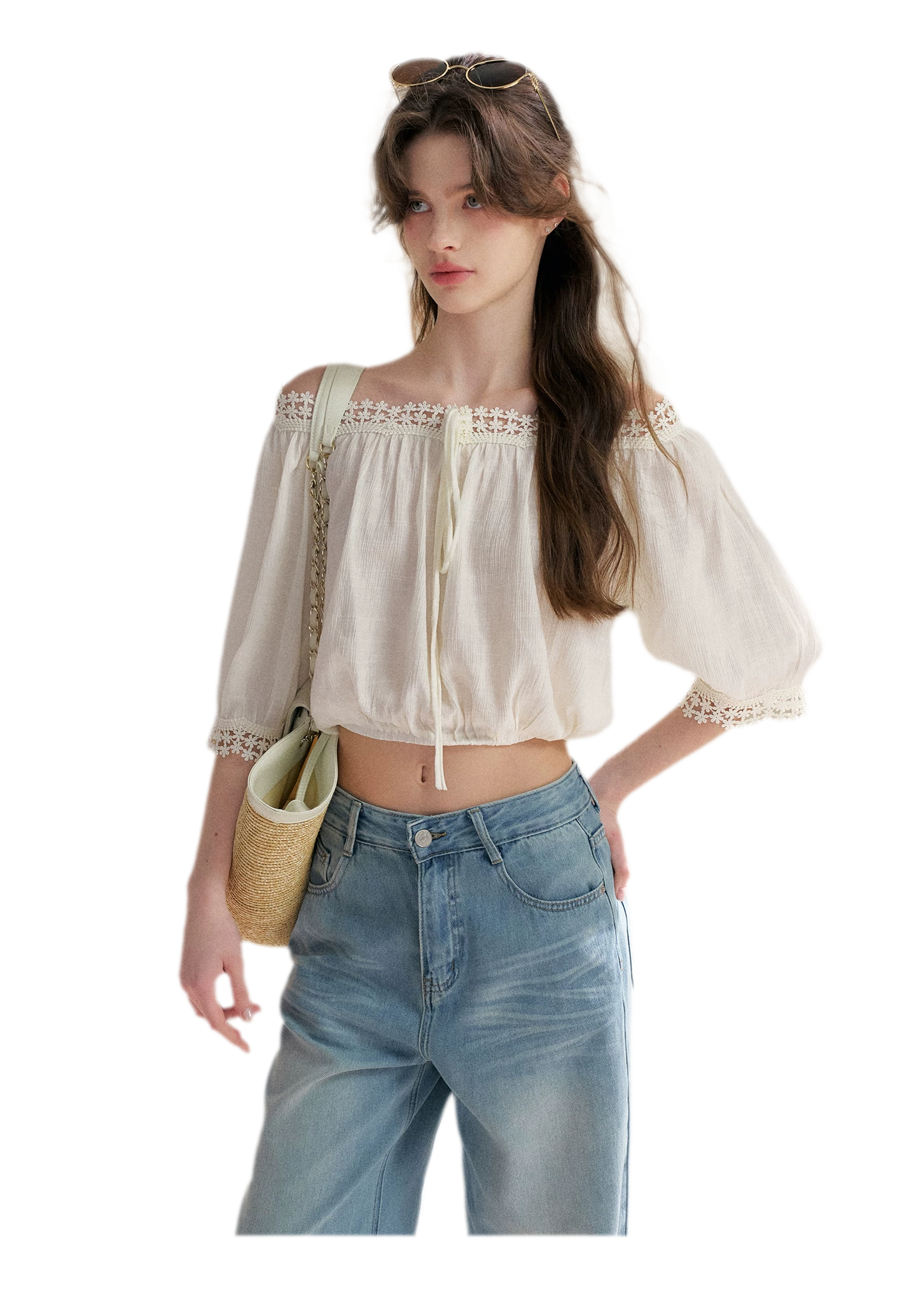 Lace Off-Shoulder Top & Skirt Set