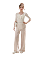 Lace Detail Casual Wide-Leg Pants