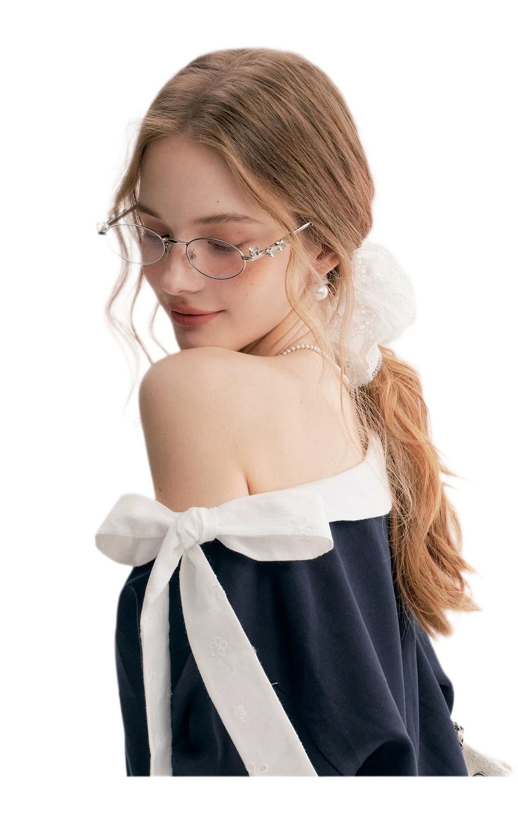 Balletcore Lace Collar Sweatshirt
